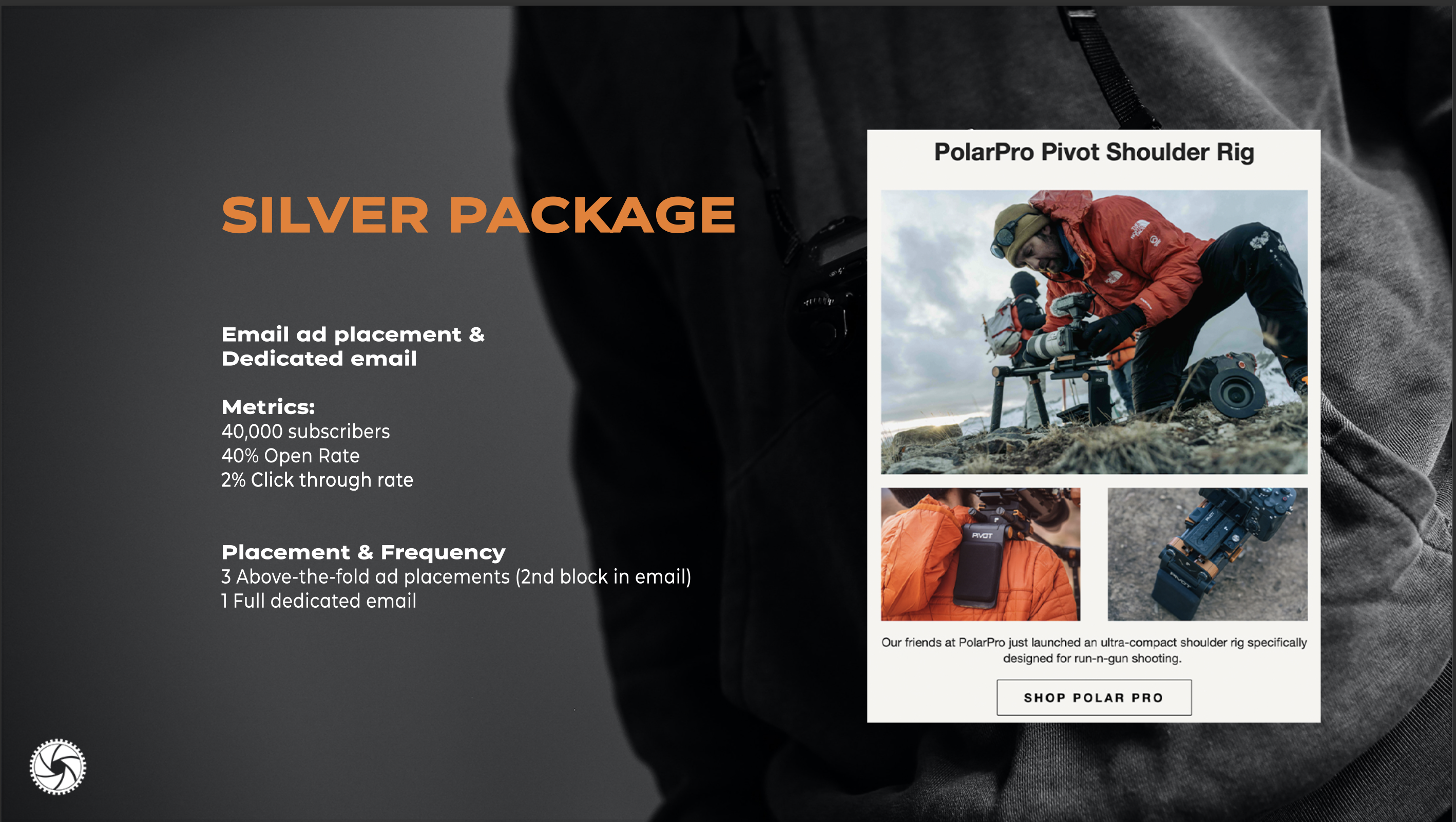 Silver Package. Includes basic Package plus dedicated email. 3 above the fold placements 2nd block in email. 1 fully dedicated email.